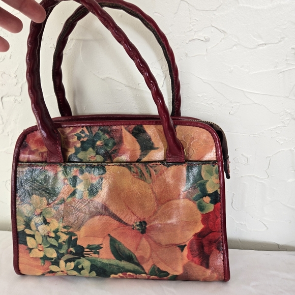 Patricia Nash Leather Floral Paris Small Satchel Bag - Picture 4 of 14
